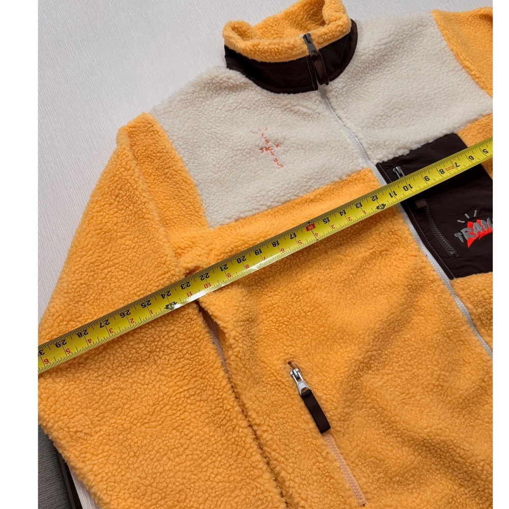 Cactus Jack Travis Scott Trails Sherpa Fleece Jacket Yellow Brown Mens XL - Picture 7 of 8